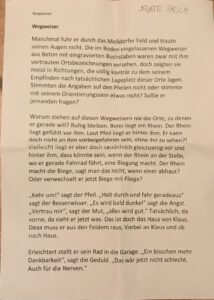 Text "Wegweiser" von Beate Pasch